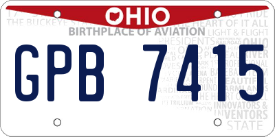 OH license plate GPB7415