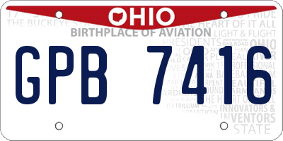 OH license plate GPB7416