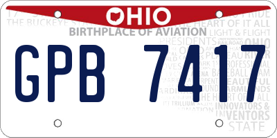 OH license plate GPB7417