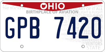 OH license plate GPB7420