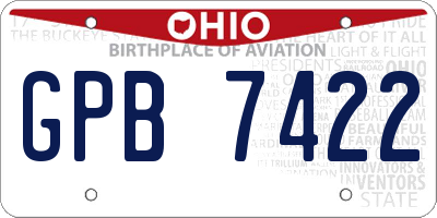 OH license plate GPB7422