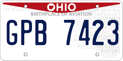 OH license plate GPB7423
