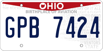 OH license plate GPB7424