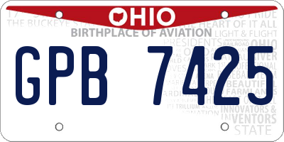 OH license plate GPB7425