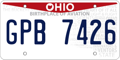 OH license plate GPB7426