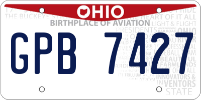 OH license plate GPB7427