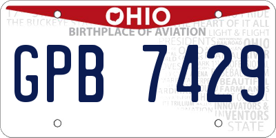 OH license plate GPB7429