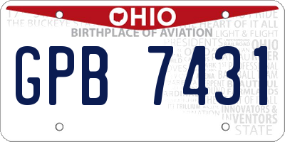 OH license plate GPB7431