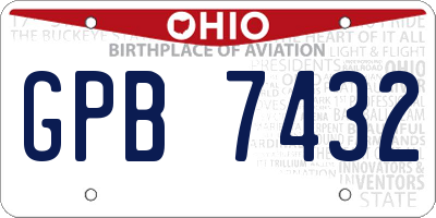 OH license plate GPB7432