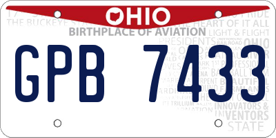 OH license plate GPB7433