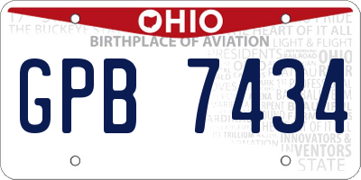 OH license plate GPB7434