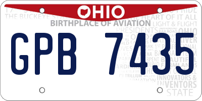 OH license plate GPB7435
