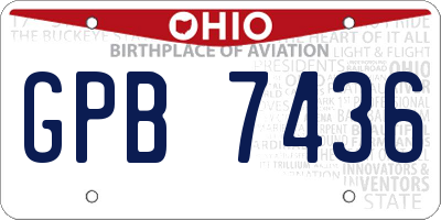 OH license plate GPB7436
