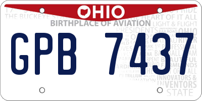 OH license plate GPB7437