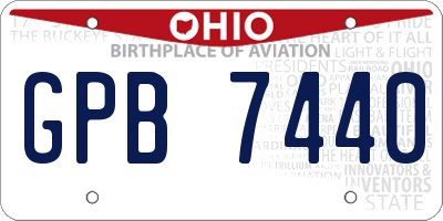 OH license plate GPB7440