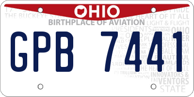 OH license plate GPB7441