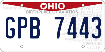 OH license plate GPB7443