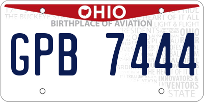 OH license plate GPB7444