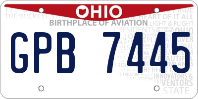 OH license plate GPB7445
