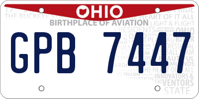 OH license plate GPB7447