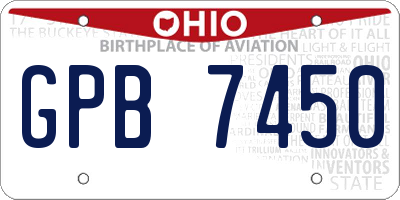 OH license plate GPB7450