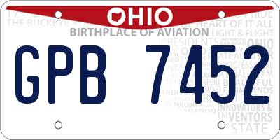 OH license plate GPB7452