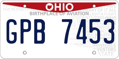 OH license plate GPB7453