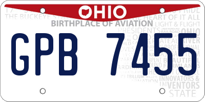 OH license plate GPB7455