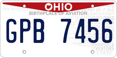 OH license plate GPB7456