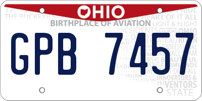 OH license plate GPB7457
