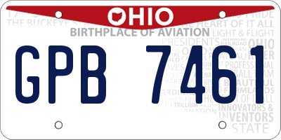 OH license plate GPB7461