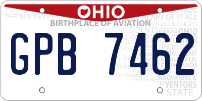 OH license plate GPB7462