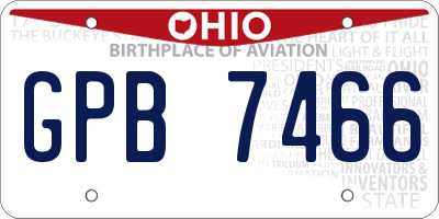 OH license plate GPB7466