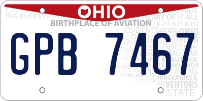 OH license plate GPB7467