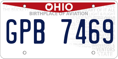 OH license plate GPB7469