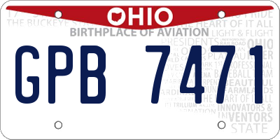 OH license plate GPB7471