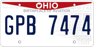 OH license plate GPB7474