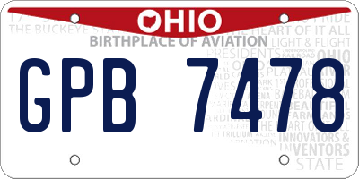 OH license plate GPB7478