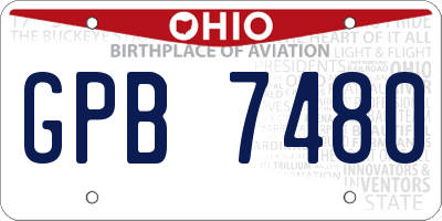 OH license plate GPB7480