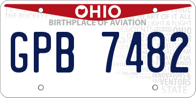 OH license plate GPB7482
