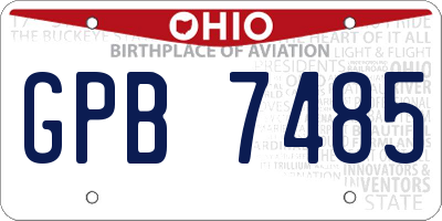 OH license plate GPB7485