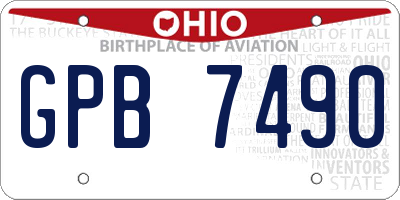 OH license plate GPB7490