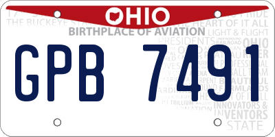 OH license plate GPB7491