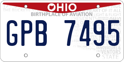 OH license plate GPB7495