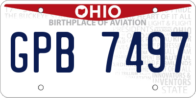 OH license plate GPB7497
