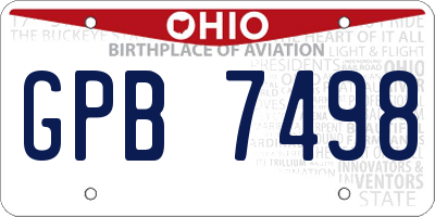 OH license plate GPB7498