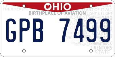 OH license plate GPB7499