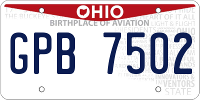 OH license plate GPB7502