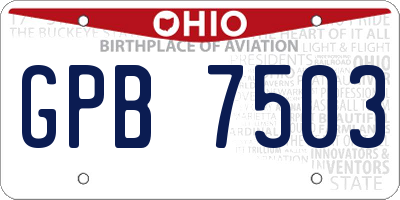 OH license plate GPB7503