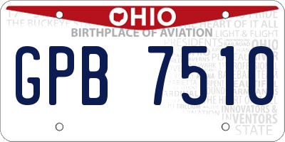 OH license plate GPB7510
